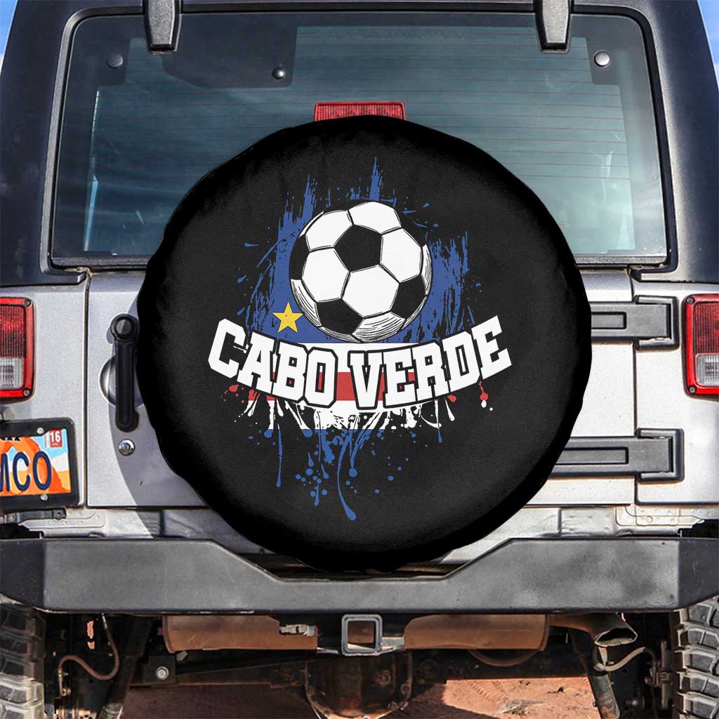Cabo Verde Flag Football Graphic Spare Tire Cover Cape Verde Soccer Fans Artistic Pride