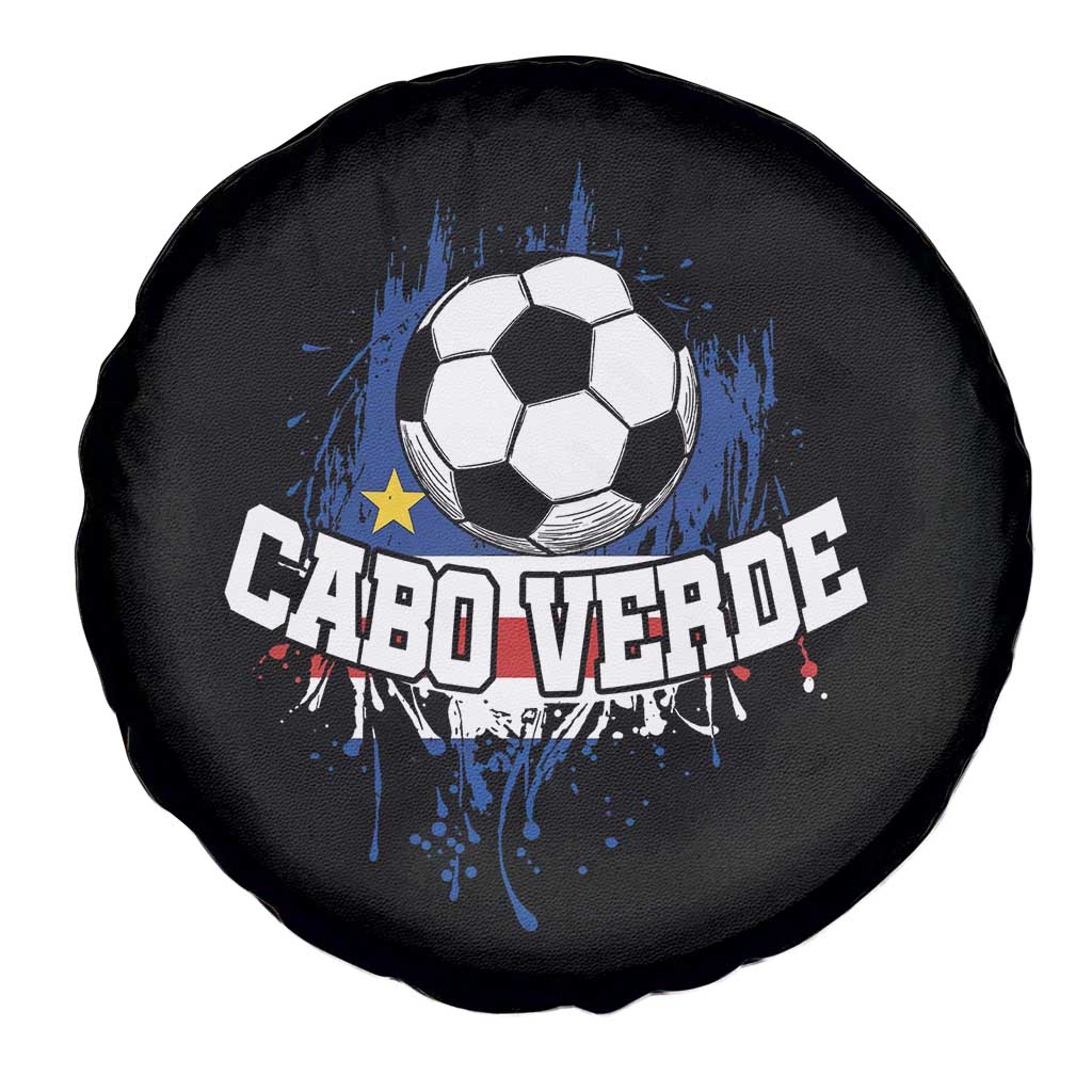 Cabo Verde Flag Football Graphic Spare Tire Cover Cape Verde Soccer Fans Artistic Pride