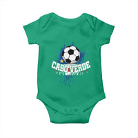 Cabo Verde Flag Football Graphic Baby Onesie Cape Verde Soccer Fans Artistic Pride