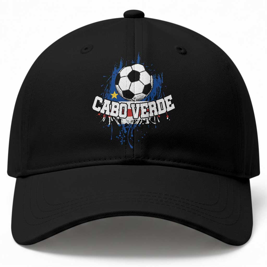 Cabo Verde Flag Football Graphic Baseball Cap Cape Verde Soccer Fans Artistic Pride