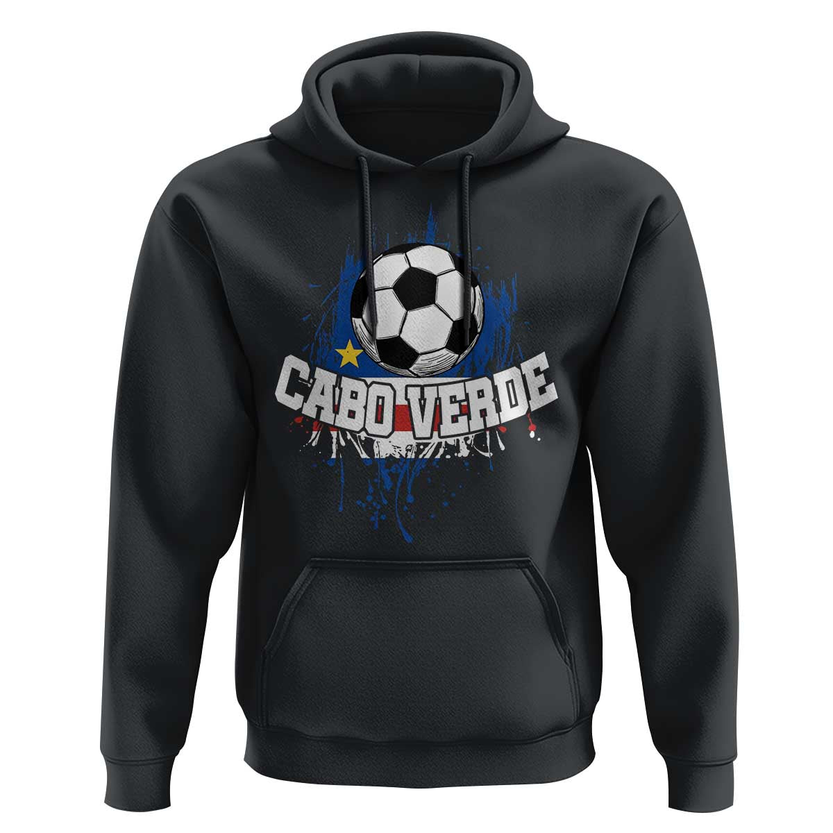 Cabo Verde Flag Football Graphic Hoodie Cape Verde Soccer Fans Artistic Pride