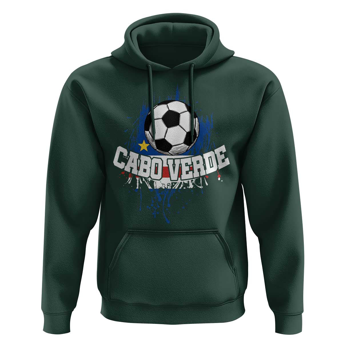 Cabo Verde Flag Football Graphic Hoodie Cape Verde Soccer Fans Artistic Pride