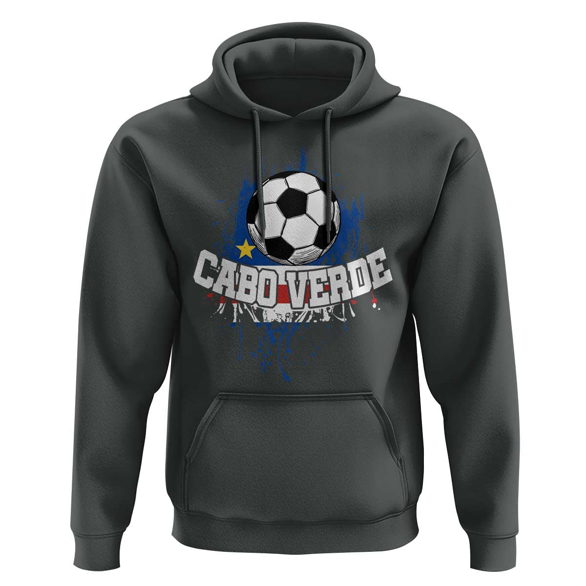 Cabo Verde Flag Football Graphic Hoodie Cape Verde Soccer Fans Artistic Pride