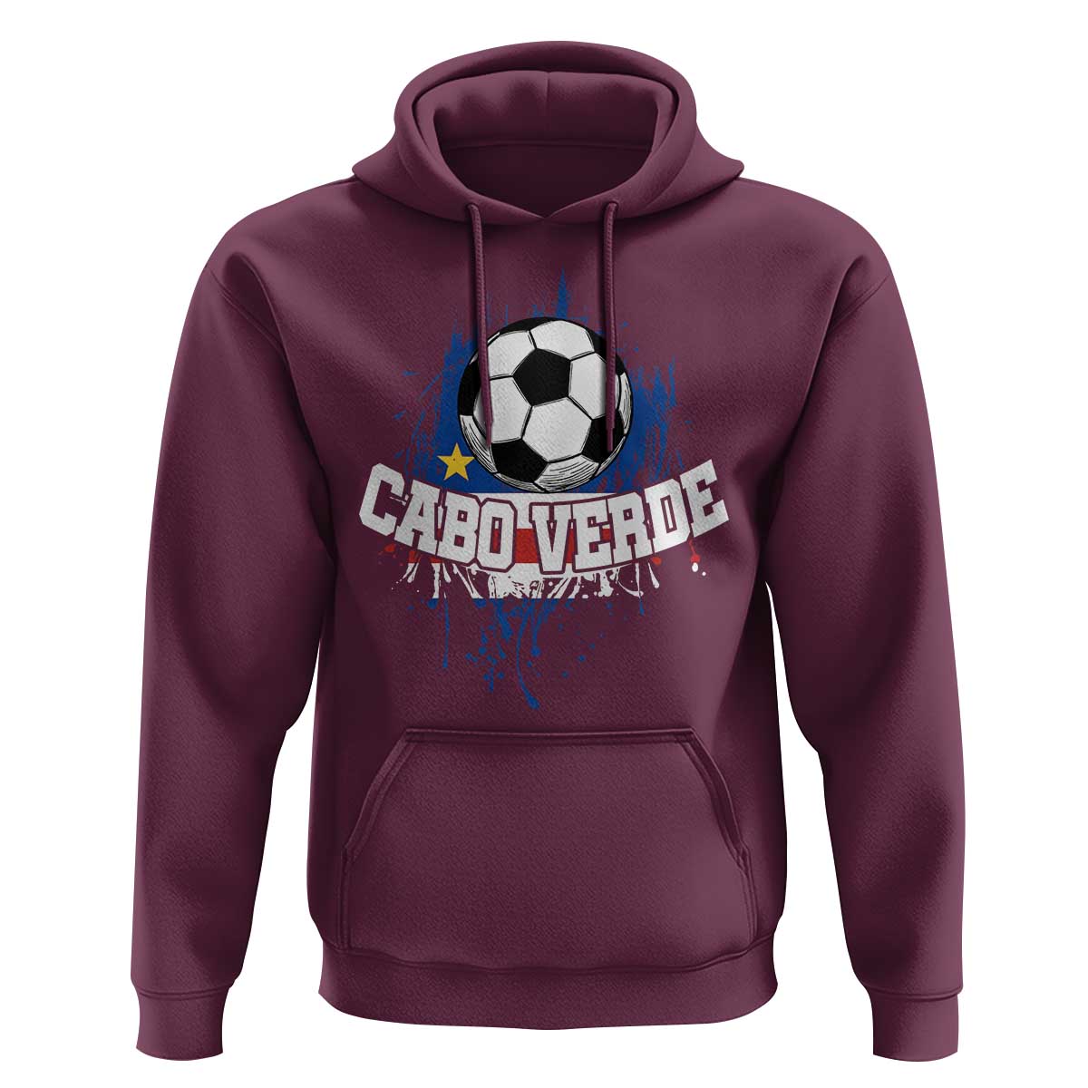 Cabo Verde Flag Football Graphic Hoodie Cape Verde Soccer Fans Artistic Pride