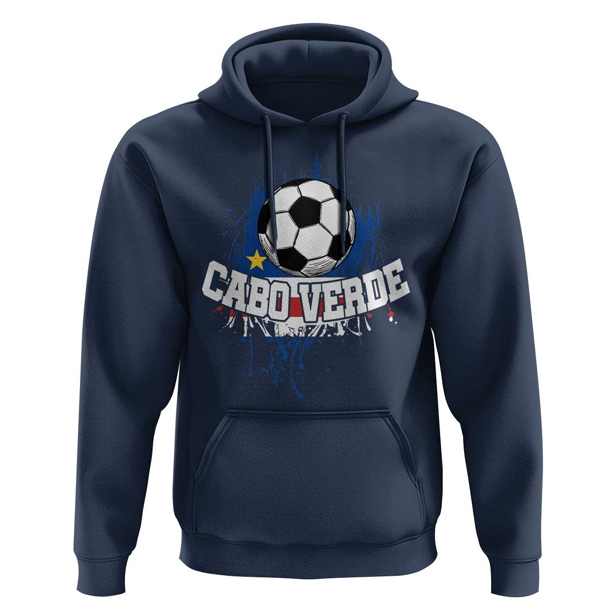 Cabo Verde Flag Football Graphic Hoodie Cape Verde Soccer Fans Artistic Pride