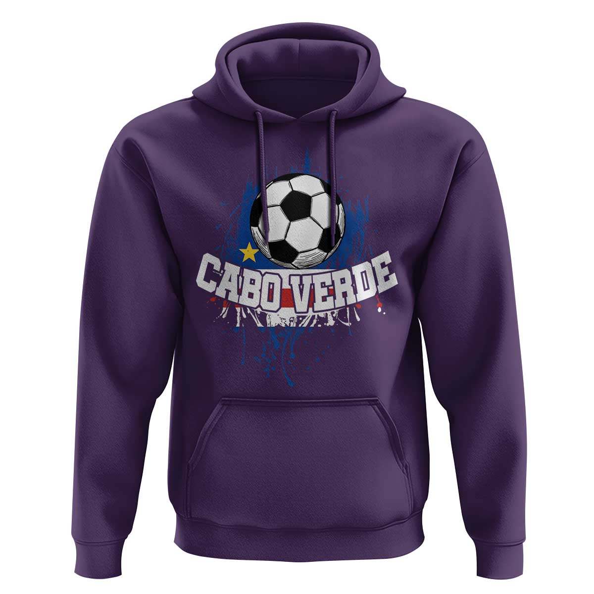 Cabo Verde Flag Football Graphic Hoodie Cape Verde Soccer Fans Artistic Pride