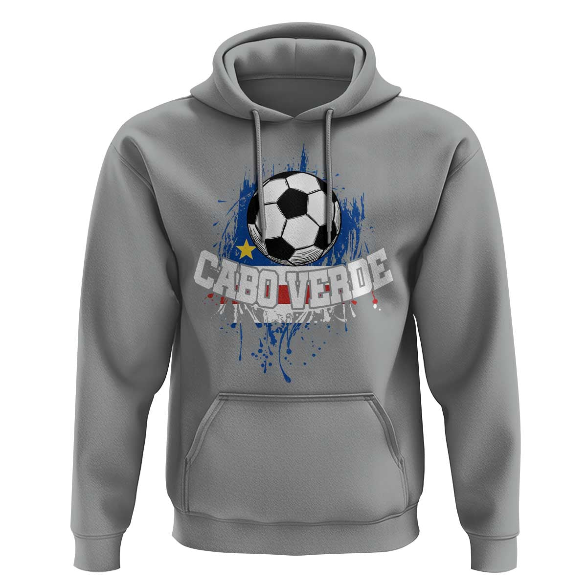 Cabo Verde Flag Football Graphic Hoodie Cape Verde Soccer Fans Artistic Pride