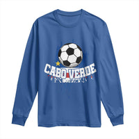 Cabo Verde Flag Football Graphic Long Sleeve Shirt Cape Verde Soccer Fans Artistic Pride