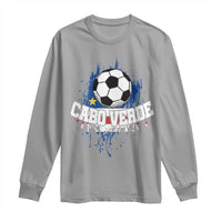 Cabo Verde Flag Football Graphic Long Sleeve Shirt Cape Verde Soccer Fans Artistic Pride