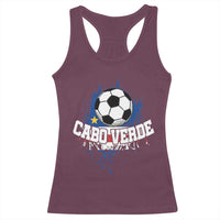 Cabo Verde Flag Football Graphic Racerback Tank Top Cape Verde Soccer Fans Artistic Pride