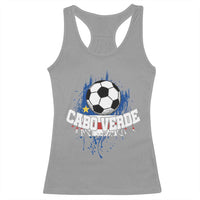 Cabo Verde Flag Football Graphic Racerback Tank Top Cape Verde Soccer Fans Artistic Pride