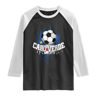 Cabo Verde Flag Football Graphic Raglan Shirt Cape Verde Soccer Fans Artistic Pride