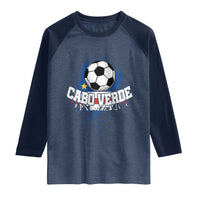 Cabo Verde Flag Football Graphic Raglan Shirt Cape Verde Soccer Fans Artistic Pride