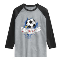 Cabo Verde Flag Football Graphic Raglan Shirt Cape Verde Soccer Fans Artistic Pride