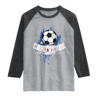 Cabo Verde Flag Football Graphic Raglan Shirt Cape Verde Soccer Fans Artistic Pride