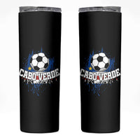 Cabo Verde Flag Football Graphic Skinny Tumbler Cape Verde Soccer Fans Artistic Pride