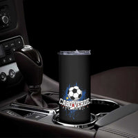 Cabo Verde Flag Football Graphic Skinny Tumbler Cape Verde Soccer Fans Artistic Pride