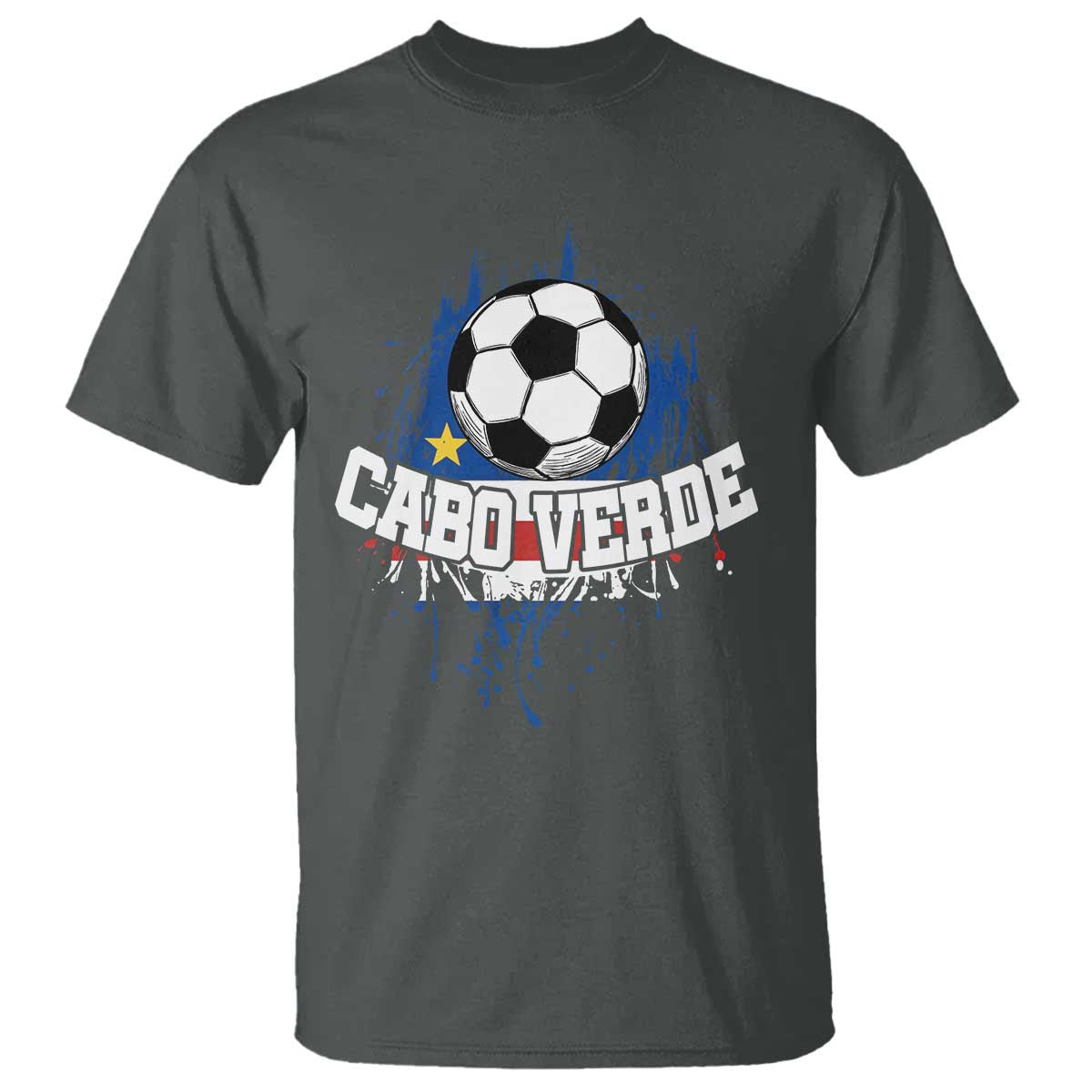 Cabo Verde Flag Football Graphic T Shirt Cape Verde Soccer Fans Artistic Pride
