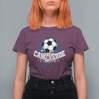 Cabo Verde Flag Football Graphic T Shirt For Women Cape Verde Soccer Fans Artistic Pride