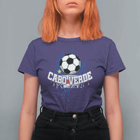 Cabo Verde Flag Football Graphic T Shirt For Women Cape Verde Soccer Fans Artistic Pride