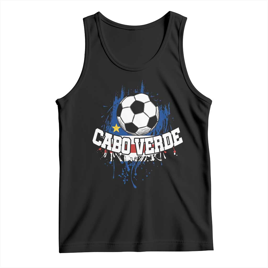 Cabo Verde Flag Football Graphic Tank Top Cape Verde Soccer Fans Artistic Pride