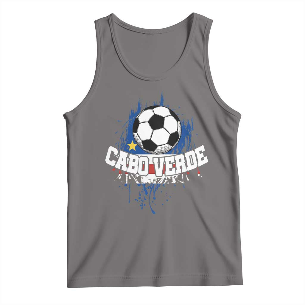 Cabo Verde Flag Football Graphic Tank Top Cape Verde Soccer Fans Artistic Pride