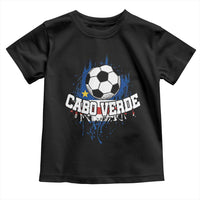Cabo Verde Flag Football Graphic Toddler T Shirt Cape Verde Soccer Fans Artistic Pride