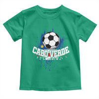 Cabo Verde Flag Football Graphic Toddler T Shirt Cape Verde Soccer Fans Artistic Pride