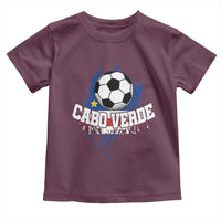 Cabo Verde Flag Football Graphic Toddler T Shirt Cape Verde Soccer Fans Artistic Pride