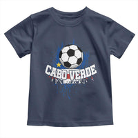Cabo Verde Flag Football Graphic Toddler T Shirt Cape Verde Soccer Fans Artistic Pride