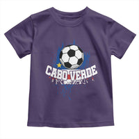 Cabo Verde Flag Football Graphic Toddler T Shirt Cape Verde Soccer Fans Artistic Pride