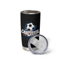 Cabo Verde Flag Football Graphic Tumbler Cup Cape Verde Soccer Fans Artistic Pride