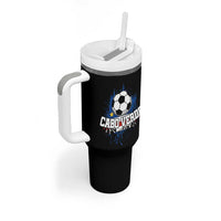 Cabo Verde Flag Football Graphic Tumbler With Handle Cape Verde Soccer Fans Artistic Pride