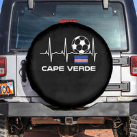 Cape Verde Soccer Heartbeat EKG Pulse Graphic Spare Tire Cover Cabo Verde Football Fans Pride