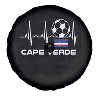 Cape Verde Soccer Heartbeat EKG Pulse Graphic Spare Tire Cover Cabo Verde Football Fans Pride