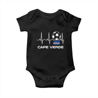 Cape Verde Soccer Heartbeat EKG Pulse Graphic Baby Onesie Cabo Verde Football Fans Pride