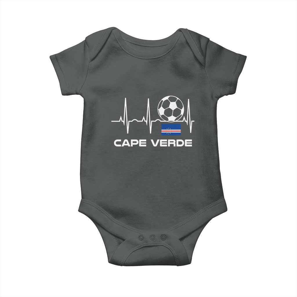 Cape Verde Soccer Heartbeat EKG Pulse Graphic Baby Onesie Cabo Verde Football Fans Pride