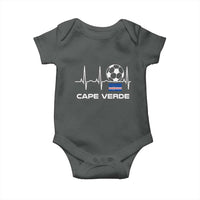 Cape Verde Soccer Heartbeat EKG Pulse Graphic Baby Onesie Cabo Verde Football Fans Pride