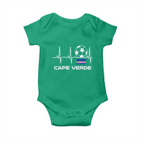 Cape Verde Soccer Heartbeat EKG Pulse Graphic Baby Onesie Cabo Verde Football Fans Pride