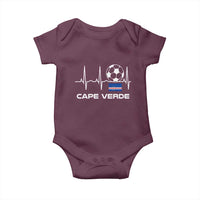 Cape Verde Soccer Heartbeat EKG Pulse Graphic Baby Onesie Cabo Verde Football Fans Pride