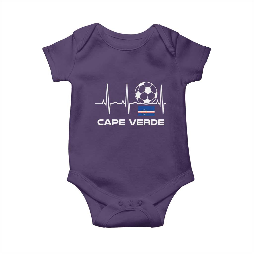Cape Verde Soccer Heartbeat EKG Pulse Graphic Baby Onesie Cabo Verde Football Fans Pride