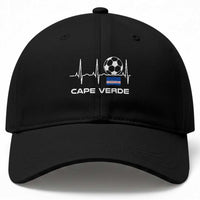 Cape Verde Soccer Heartbeat EKG Pulse Graphic Baseball Cap Cabo Verde Football Fans Pride