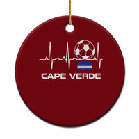 Cape Verde Soccer Heartbeat EKG Pulse Graphic Ceramic Ornament Cabo Verde Football Fans Pride