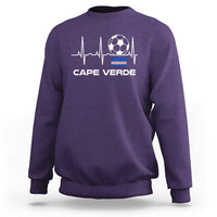 Cape Verde Soccer Heartbeat EKG Pulse Graphic Sweatshirt Cabo Verde Football Fans Pride