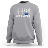 Cape Verde Soccer Heartbeat EKG Pulse Graphic Sweatshirt Cabo Verde Football Fans Pride