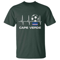 Cape Verde Soccer Heartbeat EKG Pulse Graphic T Shirt Cabo Verde Football Fans Pride