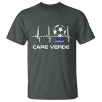 Cape Verde Soccer Heartbeat EKG Pulse Graphic T Shirt Cabo Verde Football Fans Pride