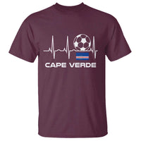 Cape Verde Soccer Heartbeat EKG Pulse Graphic T Shirt Cabo Verde Football Fans Pride