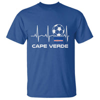 Cape Verde Soccer Heartbeat EKG Pulse Graphic T Shirt Cabo Verde Football Fans Pride