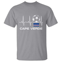 Cape Verde Soccer Heartbeat EKG Pulse Graphic T Shirt Cabo Verde Football Fans Pride